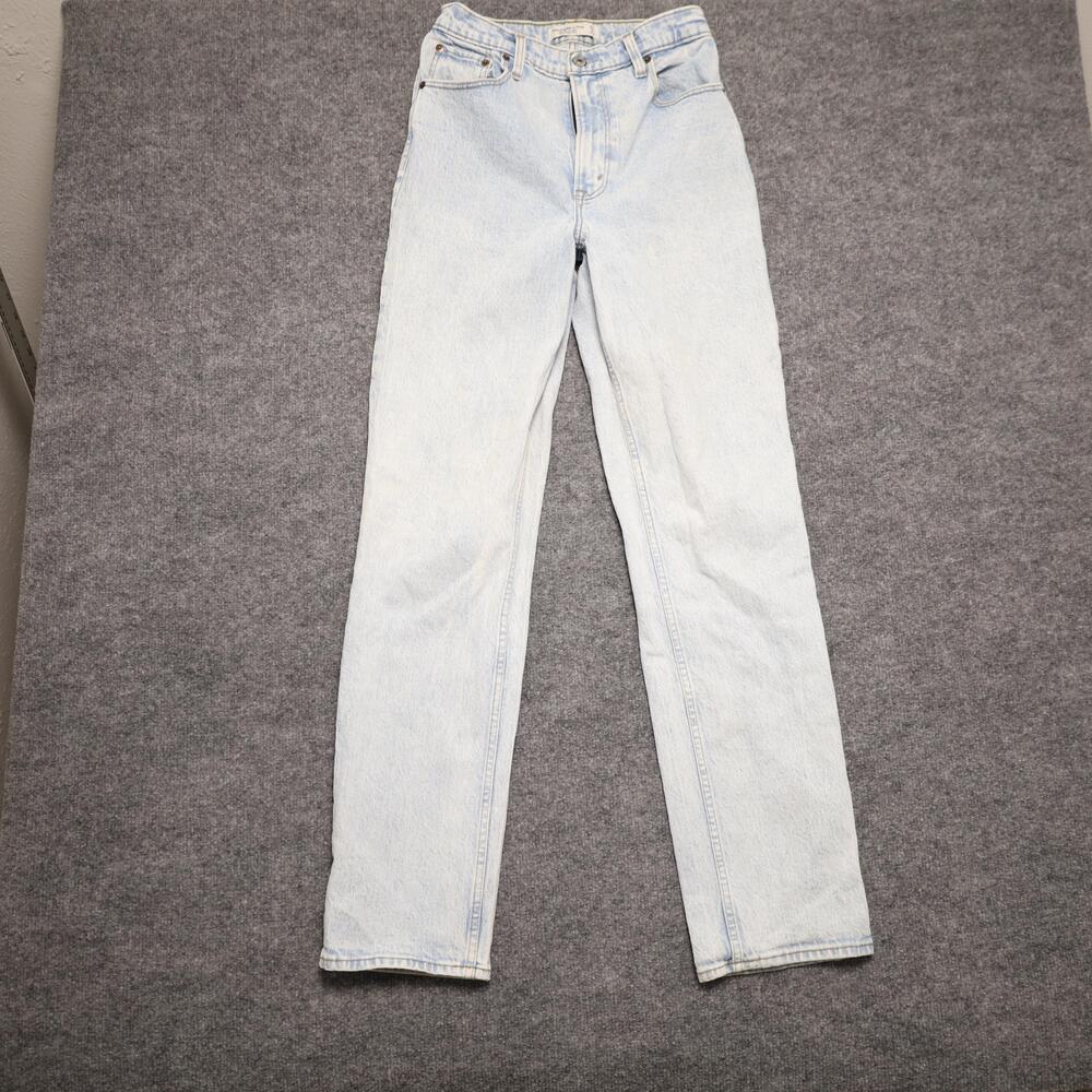 Abercrombie & Fitch The 90s Straight Jeans Womens 4 Light Wash Ultra High Rise
